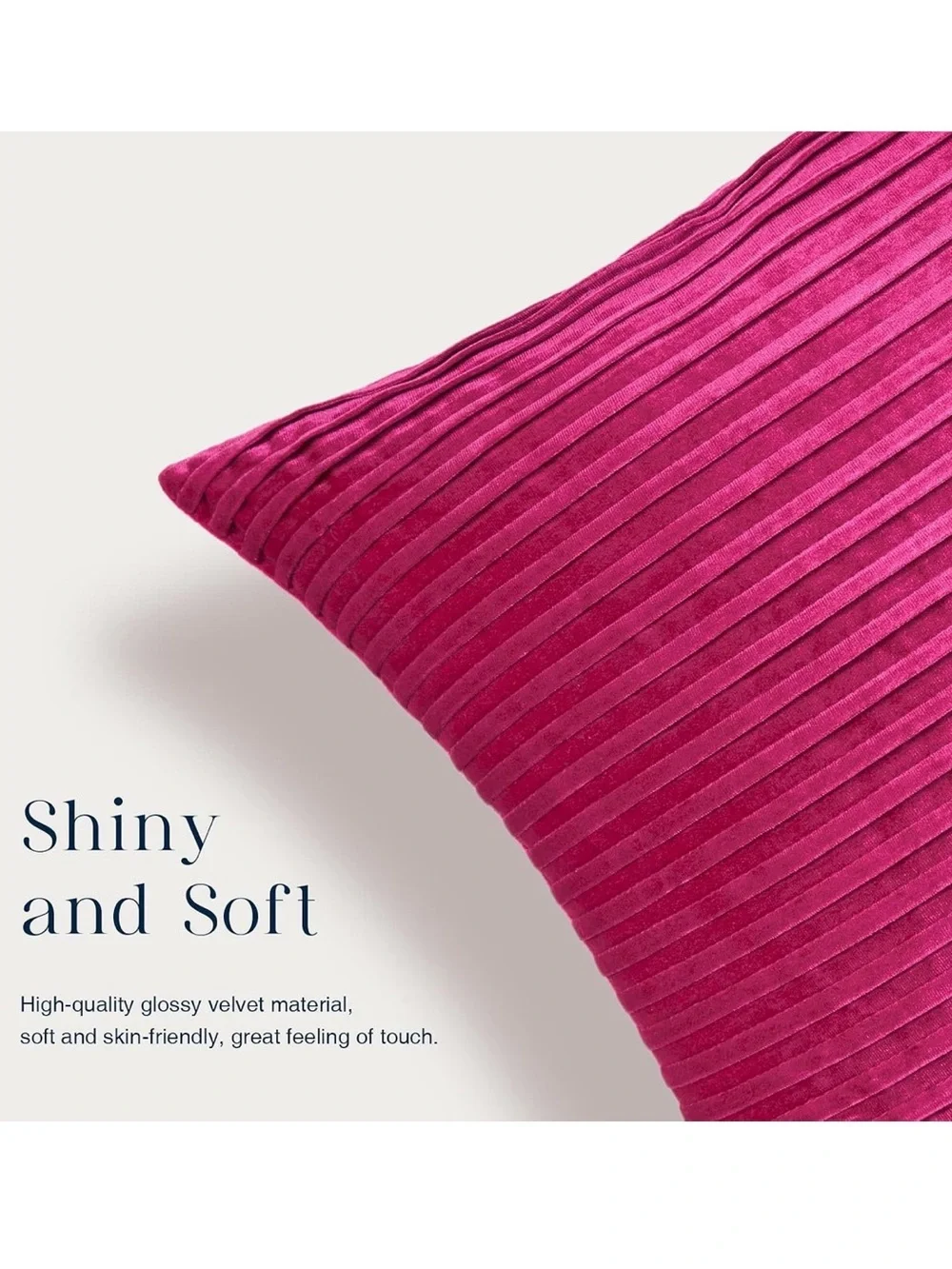 Hot Pink Ribbed Velvet Throw Pillow Cover - Home Bedding